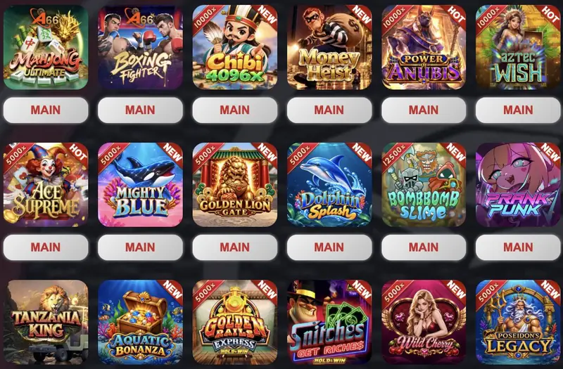 Senarai permainan slot RA88 / RA88 slot games list